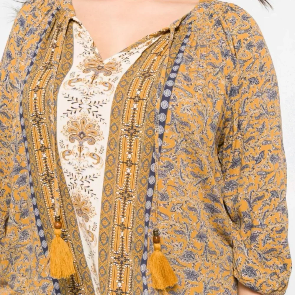Mustard Yellow Tassel Detail Top - Picture 5 of 16